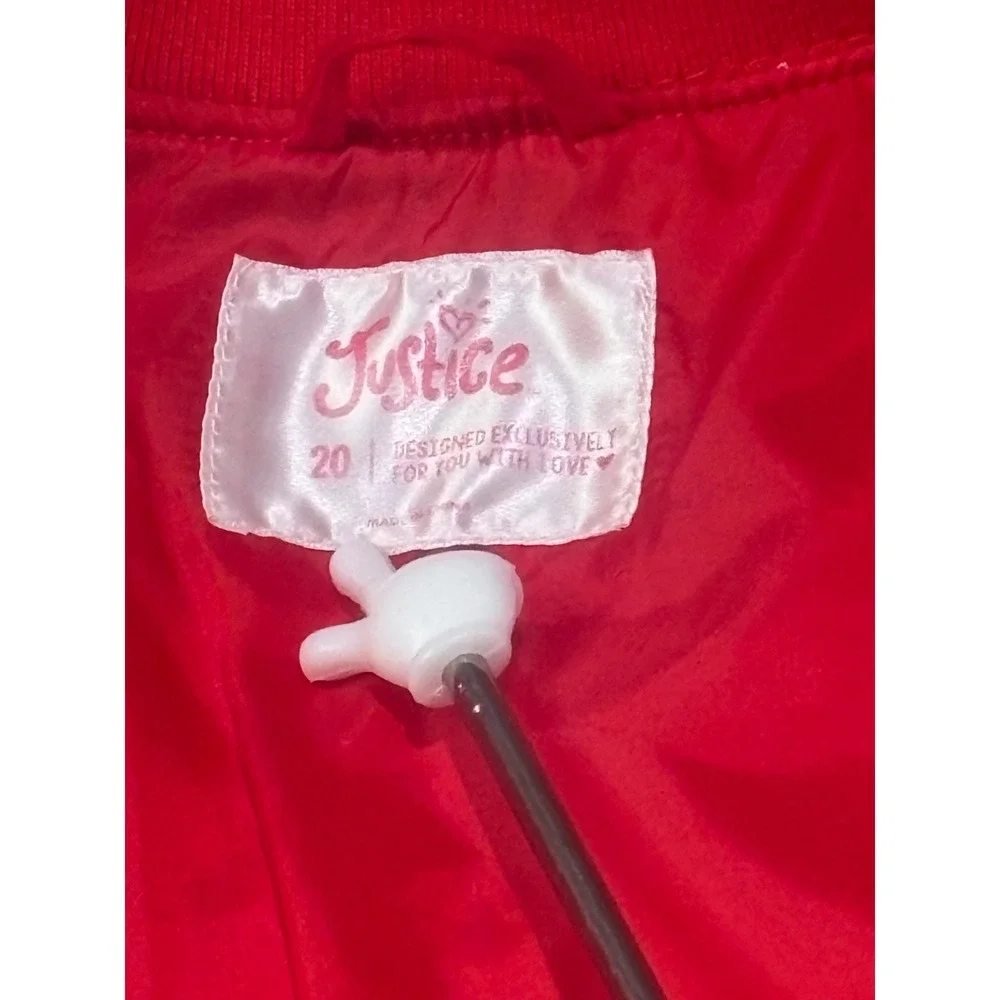Justice Red Varsity Jacket Kids Size 20